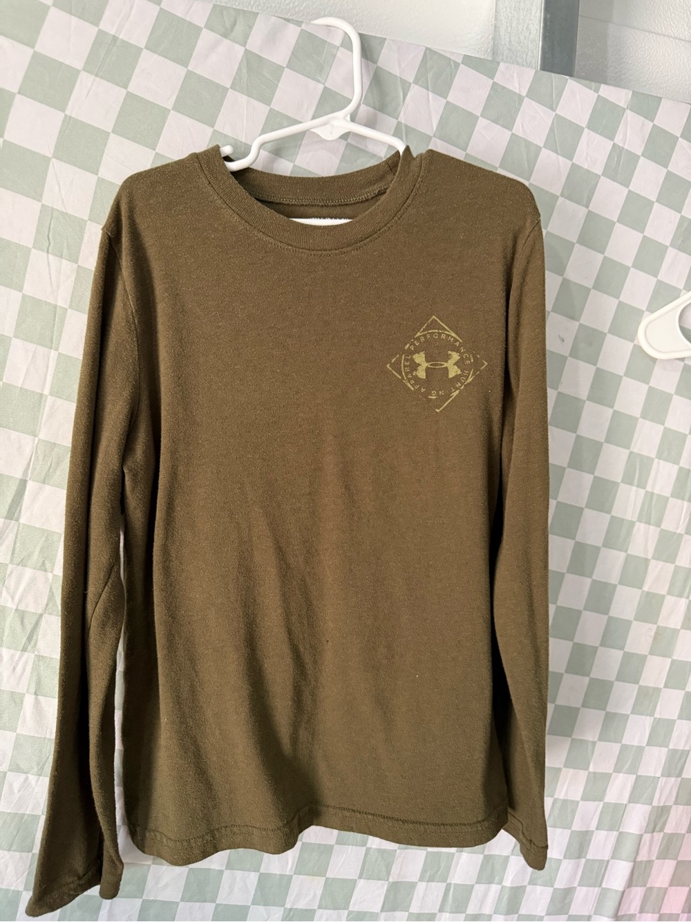 Under Armour Olive Brown Long Sleeve Boys' Tee